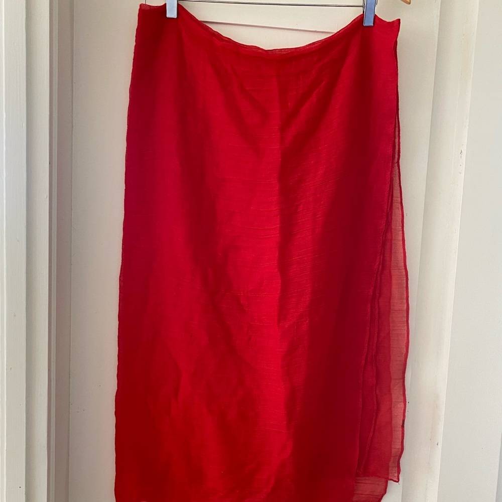 Red silk scarf